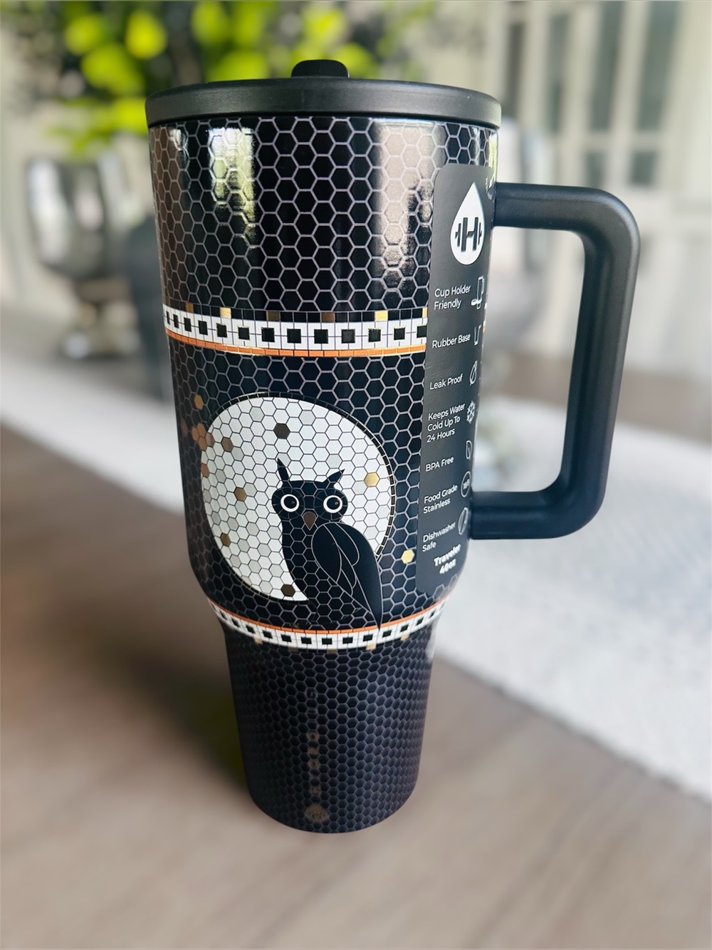 HydroJug STARRY NIGHT Halloween Owl 40oz Traveler Tumbler NEW!!